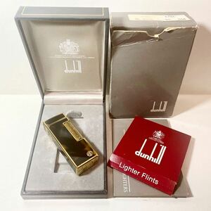 dunhill ダンヒル ローラー式 ガスライター ブラウン（マーブル）×ゴールド スイス製 着火確認済　Dunhill