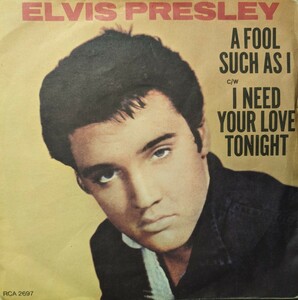 ☆ELVIS PRESLEY with THE JORDANAIRES/(NOW AND THEN THERE'S)A FOOL SUCH AS I 1959'UK RCA RE-ISSUE 7INCH