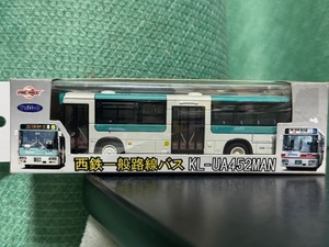 1/80 スケール ONE MILE リアルダイキャスト バス 西鉄一般路線バス KL-UA452MAN 青バス