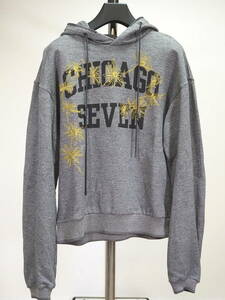 美品 OAMC オーエーエムシー 18SS CHICAGO SEVENプリント刺繍パーカーXS灰 Supureme