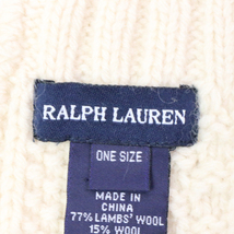 1円 HA1474 RALPH LAUREN ラルフローレン ウール マフラー ラムウール アンゴラ オフホワイト レディース メンズ_画像5