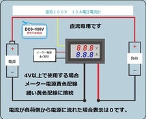 デジタル直流電圧電流計測定範囲電圧0V～100V電流0A～10A送料全国一律普通郵便１２０円取り付けはパネルに縦２６ｍｍ横４５ｍｍの角に差込_画像3