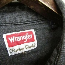 ラングラー サイズ L シャツ 長袖 シャツ トップス Wrangler ダークグレー コットン 100％ 古着 1AU0486_画像5