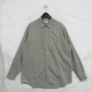  Lacoste большой размер 44 2XL~ степень проверка рубашка длинный рукав хлопок 100 серый LACOSTE б/у одежда 1AU0129