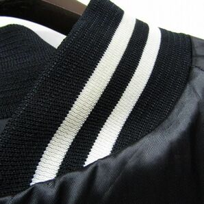 USA製 サイズ XL AUBURN スタジアム ジャンパー ナイロン ジャケット スタジャン ブラック ワンポイント 刺繍 古着 ビンテージ 3D1710の画像6