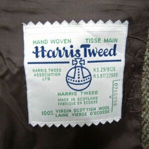 サイズ 42R Harris Tweed ツイード ウール テーラード ジャケット ブレザー ハリスツイード ブラウン系 古着 ビンテージ 3AU2102の画像3