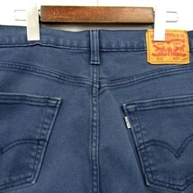 サイズ W34 L34 バングラデシュ製 リーバイス Levi's 511 スキニー カラーデニム パンツ ジーンズ ネイビー 古着 2D2595_画像8