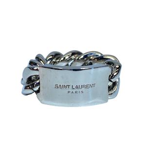SAINT LAURENT サンローラン リング 指輪 チェーンリング アクセサリー 小物 ロゴ メタル シルバー 10号刻印