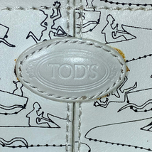 TOD'S トッズ ヨット風総柄 靴柄 マイケル・ロバーツD-BAG ハンドバッグ ミニバッグ 手持ち鞄 ロゴ 総柄 レザー ホワイト_画像6