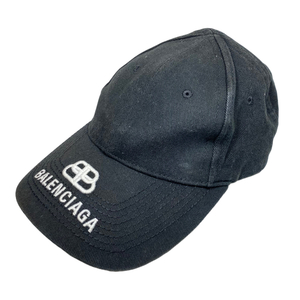BALENCIAGA バレンシアガ 帽子 キャップ ベースボールキャップ 小物 アクセサリー BBロゴ コットン ブラック [表記サイズ L/58cm]
