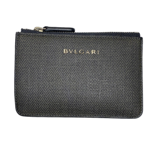 BVLGARI ブルガリ 32590 WEEK END ウィークエンド コインケース 小銭入れ 財布 カードケース ファスナー レザー ブラック