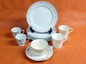 l386 ①Noritake ノリタケ 中皿 5客②デミタスカップ 2客③Ivory China カップ＆ソーサー④ジョバンニ バレンチノ コーヒーカップ2客/80