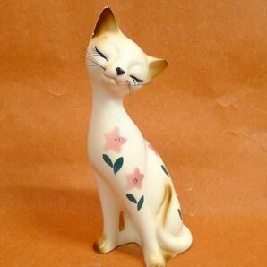 l046 陶器 猫の置物 2点まとめセット インテリア 飾り アンティーク コレクション 昭和レトロ /60の画像6