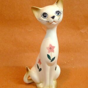 l046 陶器 猫の置物 2点まとめセット インテリア 飾り アンティーク コレクション 昭和レトロ /60の画像2