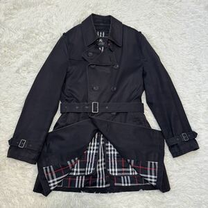 【1スタ】BurberryBlackLabel バーバリーブラックレーベル トレンチコート ノバチェック ライナー ベルト 黒 L