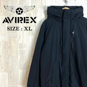 M3280 AVIREX アヴィレックス　中綿入りジャンパー　XLサイズ　ネイビー　中綿ポリ　アウター　上着　防寒　羽織　ジップアップ　メンズ