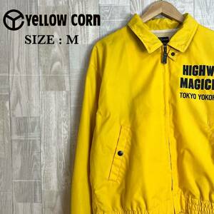 M3293 YELLOW CORN イエローコーン　バイクジャケット　Mサイズ　黄色　日本製　アウター　上着　フルジップ　ジップアップ　メンズ