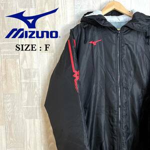 M3295 MIZUNO × 読売新聞　ベンチコート　フリーサイズ　FREE メンズ　中綿ポリ　アウター　上着　羽織　防寒着　ジップアップ