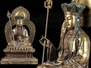 【琴》送料無料 中国美術 銅製チベット仏坐像 高28cm TP125