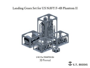 E.T.MODEL P48-001 1/48 アメリカ海軍 F-4BファントムII戦闘機用降着装置セット(タミヤ用)