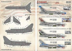 プリントスケール 72-392 1/72 アメリカ海軍 コルセア II A-7 part3 + テクニカルステンシル