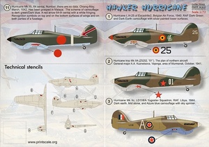  принт шкала 72-022 1/72 сигнал машина Hurricane 