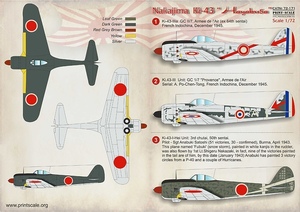 プリントスケール 72-171 1/72 中島 キ43 隼