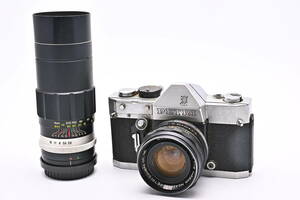IN3-2157 PETRI ペトリ V VI C.C Auto petri 55mm f/1.8 + 135mm f/3.8 一眼レフフィルムカメラ マニュアルフォーカス