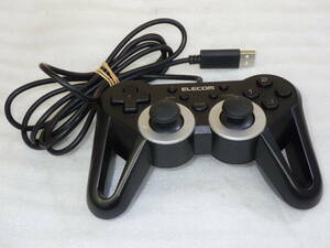 ELECOM/エレコム 12ボタン高耐久USBゲームパッド JC-U3312SBK ブラック PS系ボタン配列 ゲームコントローラ USB 動作確認済み#MH00189