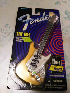  cheap price start! unused * storage goods toy Fender STRATOCASTERli Fuji .ma- sound knob . push . sound . comes out Gold color 