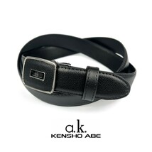 【全1色】 KENSHO ABE ケンショウアベ リアルレザー 穴なし フィットバックルベルト　ブラック_画像9
