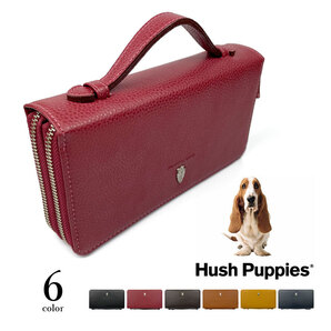 全6色 Hush Puppies ハッシュパピー リアルレザー ダブル ラウンドファスナー 長財布