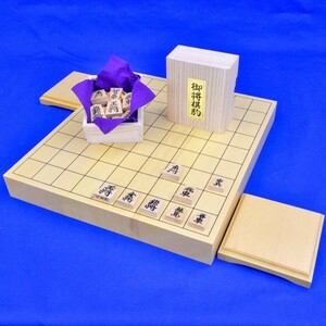 木製将棋セット　ヒバ1寸5分卓上将棋盤セット【特売品】(将棋駒黄楊上彫駒)【囲碁将棋専門店の将碁屋】