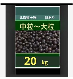黒豆 ２０kg 中から大粒 北海道自家農園 訳あり
