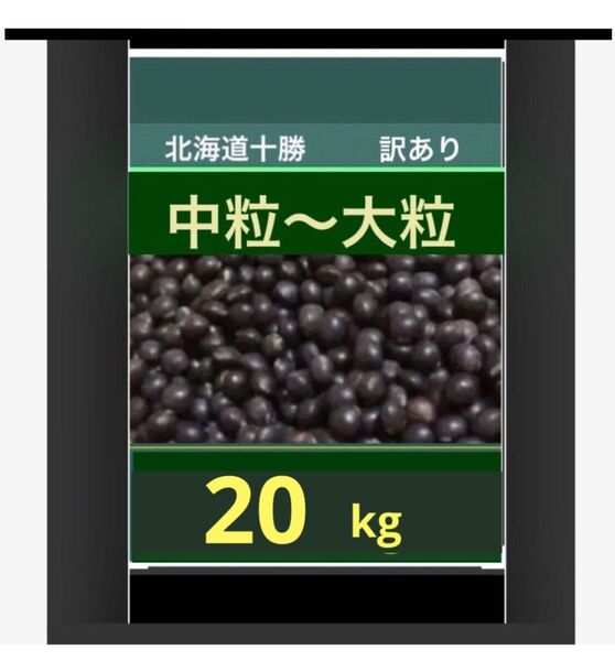 ラスト1 黒豆 20kg 中から大粒 北海道自家農園 訳あり