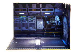ジオラマルーム2 L-013　宇宙船セット　幅574x奥行420x高さ420mm　ダイレクト印刷バージョン