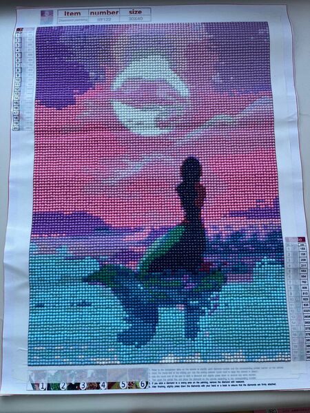 ダイヤモンドアート 完成品 人魚 30×40