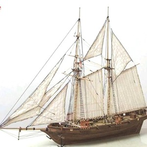 1セット 組み立てキット 船 木製 ヨット おもちゃ セーリングモデル 木製キット DIY 木製工芸品 木造船 帆船模型 ミニ アンティーク：d325