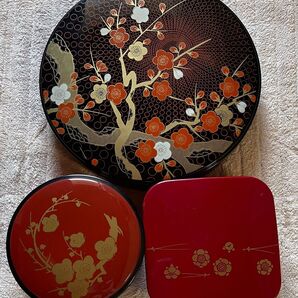 3種類の重箱セット 丸型 四角型 小物入れ
