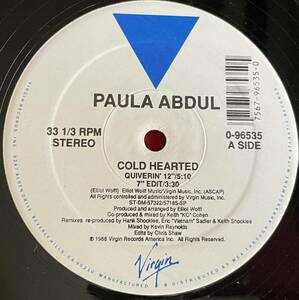 Paula Abdul / Cold Hearted 12inch盤 その他にもプロモーション盤 レア盤 人気レコード 多数出品。