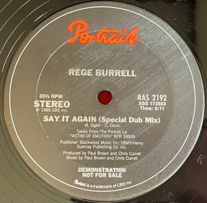 プロモ盤 Rge Burrell / Say It Again 12inch盤 その他にもプロモーション盤 レア盤 人気レコード 多数出品。