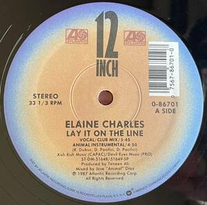 Elaine Charles / Lay It On The Line 12inch盤 その他にもプロモーション盤 レア盤 人気レコード 多数出品。