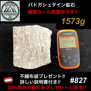 【謝恩セール実施中につき20%増量中です】　バドガシュタイン鉱石　1573ｇ【オーストリア直輸入】　ラジウム鉱石　ホルミシス