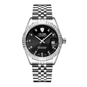 男性腕時計 TEVISE 2021 自動巻き ブランド オマージュ 耐衝撃 発光 防水 カレンダー ジュビリーブレス シルバー 銀 MYS0318