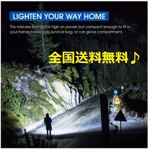 L-2 新品！送料無料！軽量！超明るい！軍用　4灯式　LED　懐中電灯　USB充電　遠くまで照らせる