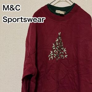 ●688【美品】US 古着 M&C Sportswear ニット トレーナー 