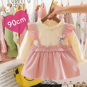  new goods 90. Heart One-piece pink baby girl long sleeve 