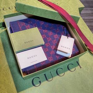 ★新品箱袋付き★GUCCI マフラー ストール ショール スカーフ★ピンクラメ★