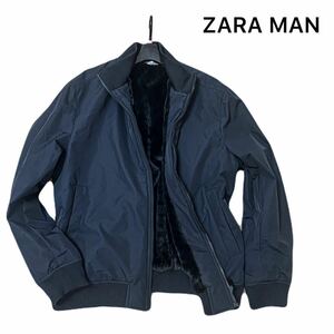 超希少 ZARA MAN【キングサイズXL〜XXL】極暖 裏ムートンファー仕様 ナイロンタフタ MA-1ブルゾン ジャケット 大型店舗限定商品 秋冬