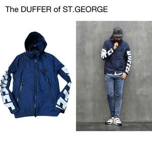 雑誌Safari掲載 The DUFFER of ST.GEORGE【機能性素材WATER FIELD仕様】SLEEVE LOGO MOUNTAIN PARKA：2層ナイロン マウンテンパーカー S